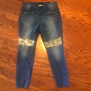 Justice Jeans pull on with flip sequins 22 plus